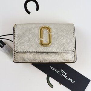 Marc Jacobs S127L01PF21 044 Tri-Fold Wallet, Snapshot, Silver/Gold, PLATINUM MUL
